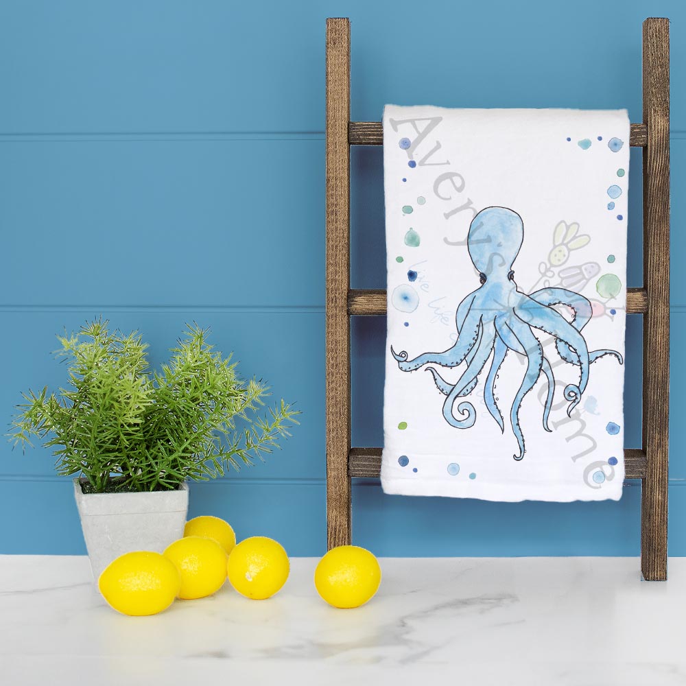 Octopus Tea Towel – Coastal Sea Creature Decor