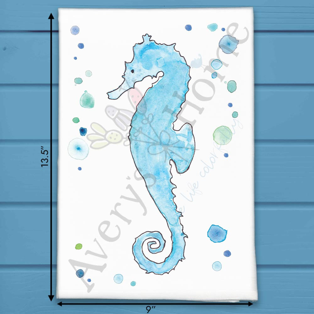 Seahorse Tea Towel – Coastal Shell Lover Gift