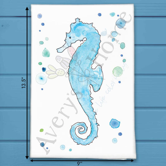 Seahorse Tea Towel – Coastal Shell Lover Gift