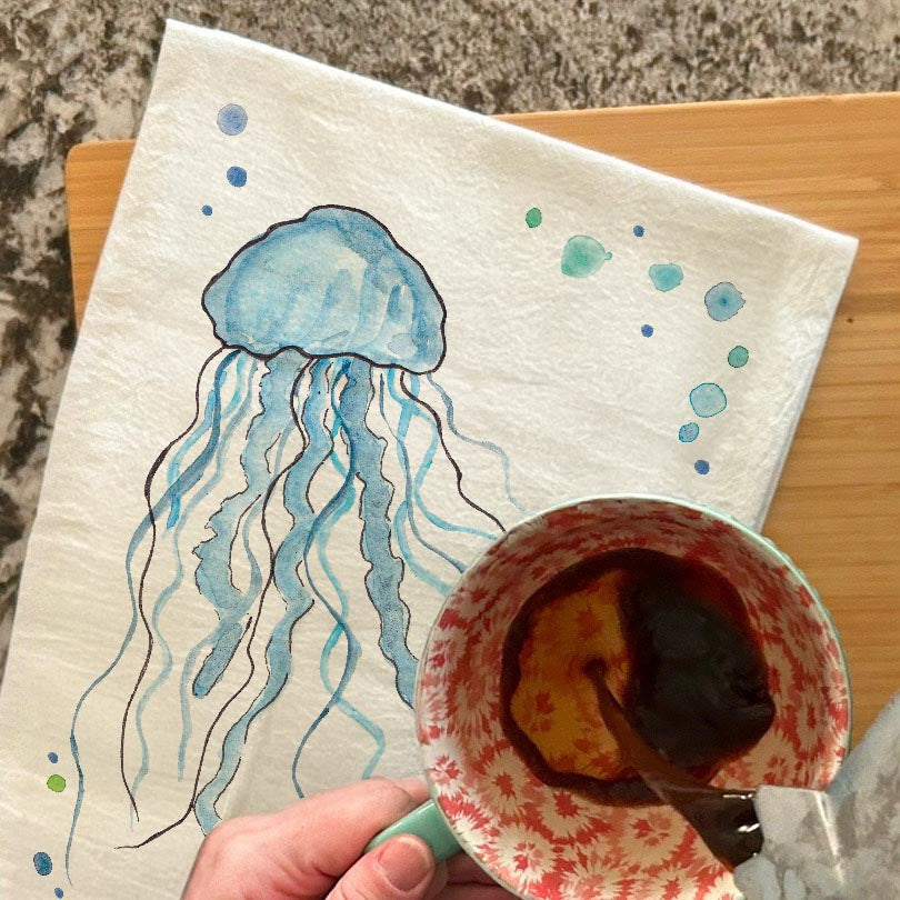 Jellyfish Tea Towel – Deep Sea Decor