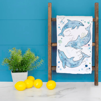 Dolphins Beach Tea Towel – Coastal Animal Gift