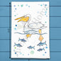 Pelican Tea Towel – Beach Birdwatcher Gift