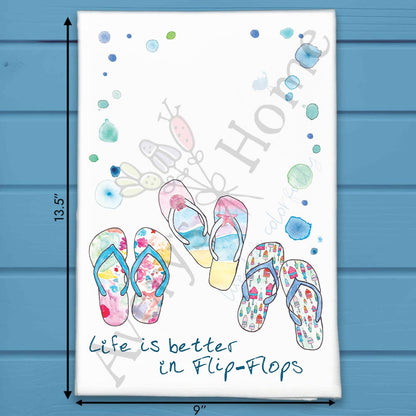 Flip-Flops Tea Towel – Funny Beach Quote Gift