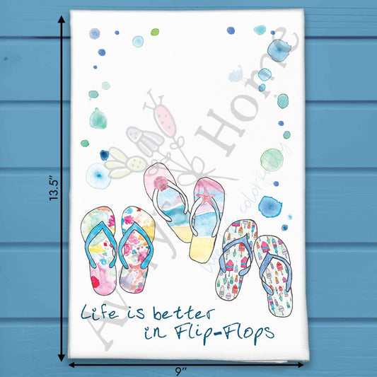 Flip-Flops Tea Towel – Funny Beach Quote Gift