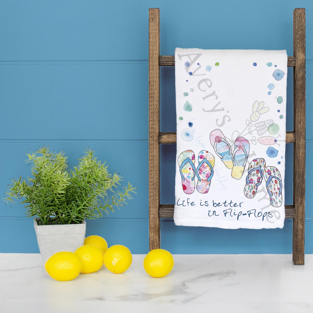 Flip-Flops Tea Towel – Funny Beach Quote Gift
