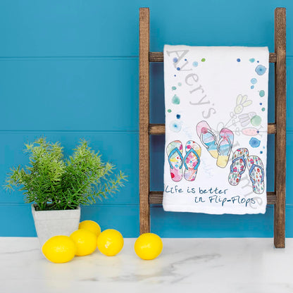 Flip-Flops Tea Towel – Funny Beach Quote Gift