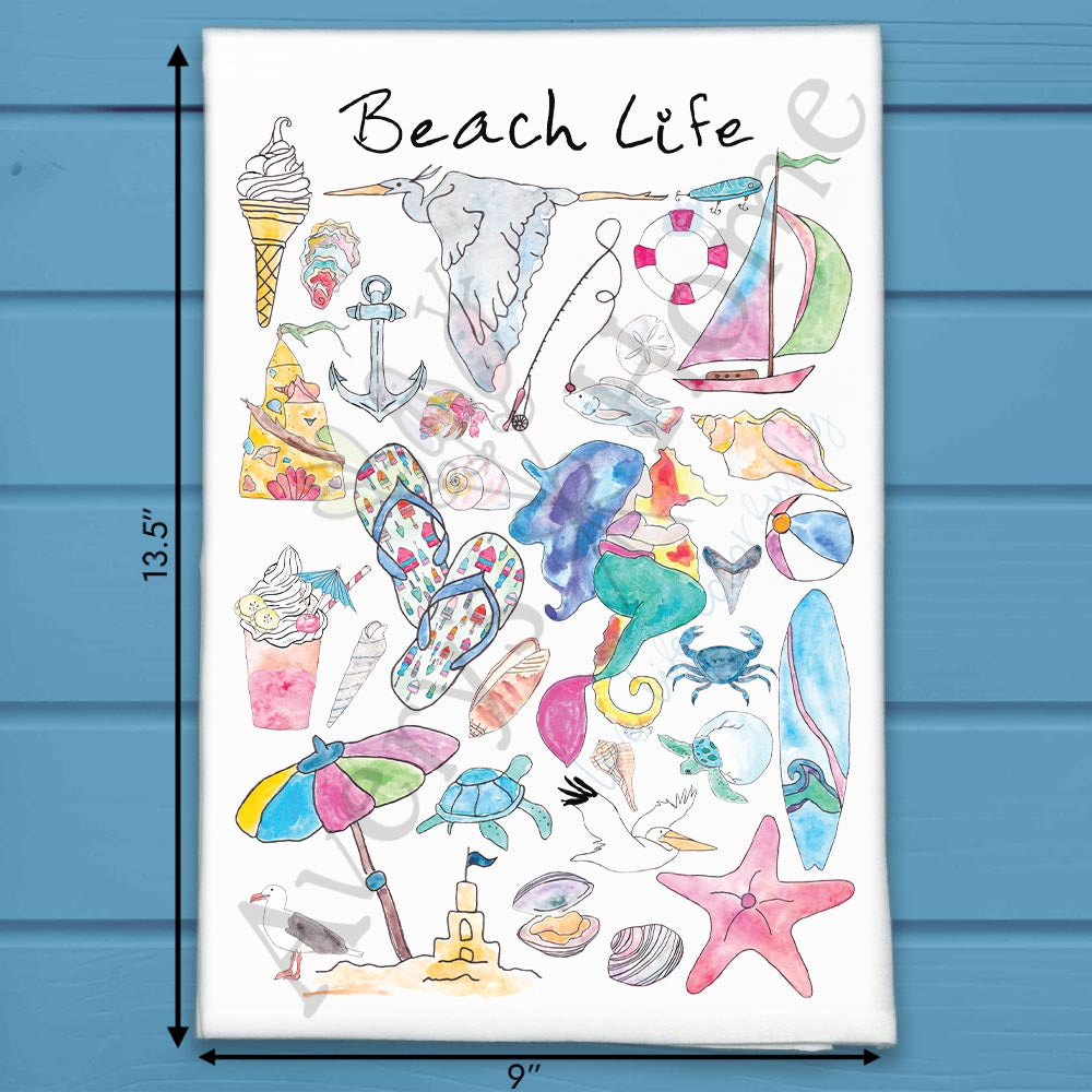 Beach Life Tea Towel – Ocean Lover Gift