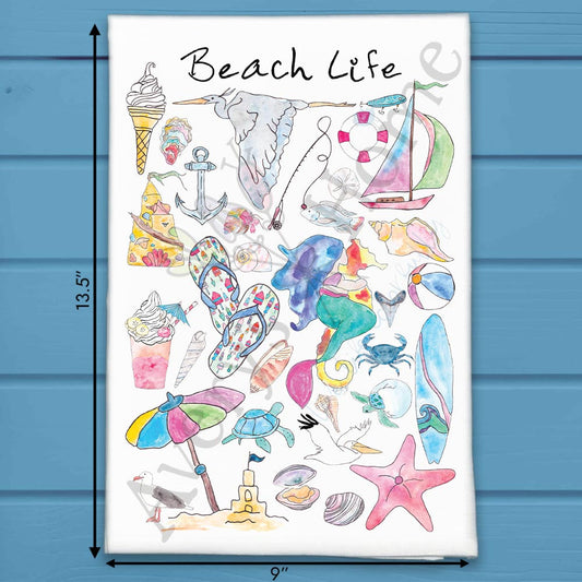 Beach Life Tea Towel – Ocean Lover Gift