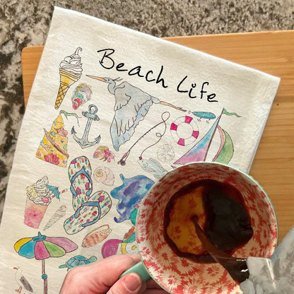 Beach Life Tea Towel – Ocean Lover Gift