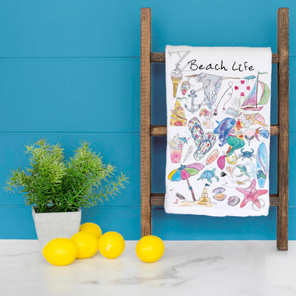 Beach Life Tea Towel – Ocean Lover Gift