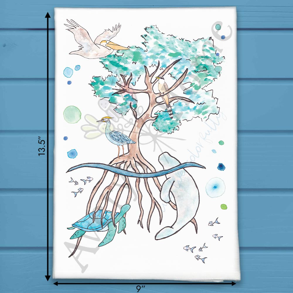 Mangrove Ecosystem Tea Towel – Nature Lover Gift