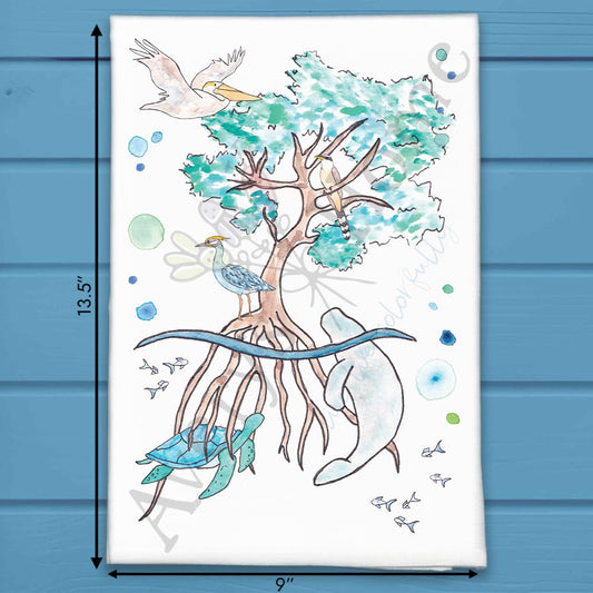 Mangrove Ecosystem Tea Towel – Nature Lover Gift
