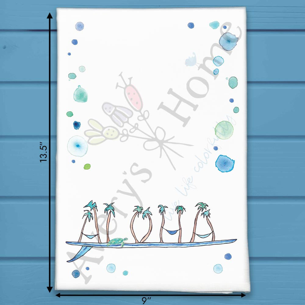 Aloha Surfboard Tea Towel – Tropical Sport Decor