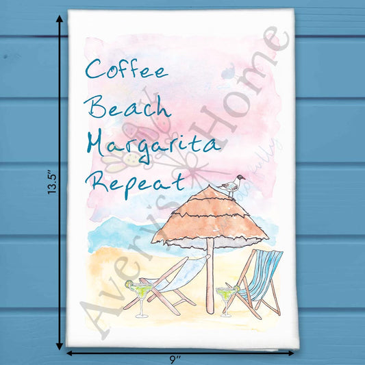 Coffee Beach Margarita Tea Towel – Vacation Mood Gift