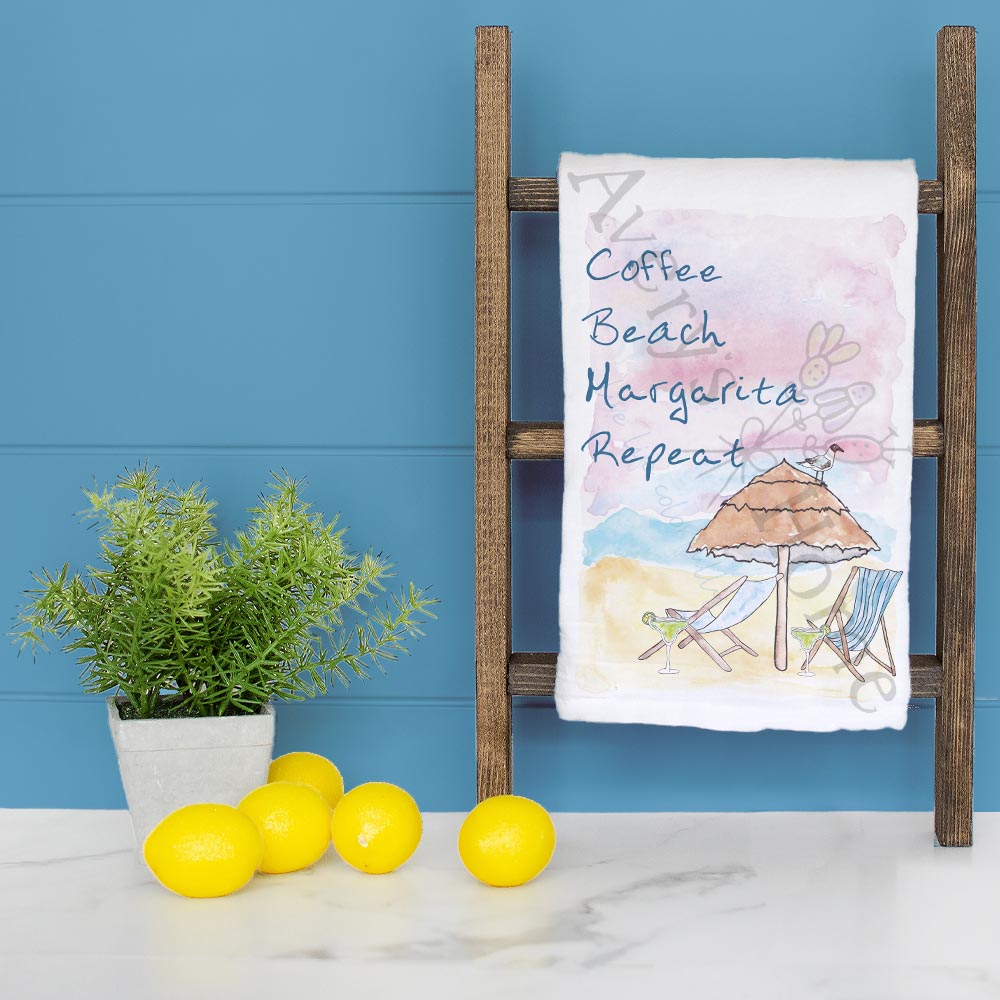 Coffee Beach Margarita Tea Towel – Vacation Mood Gift