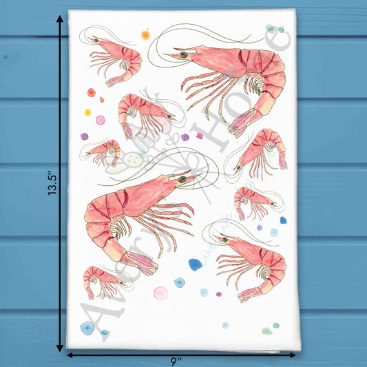 Shrimp Seafood Tea Towel – Coastal Kitchen Gift