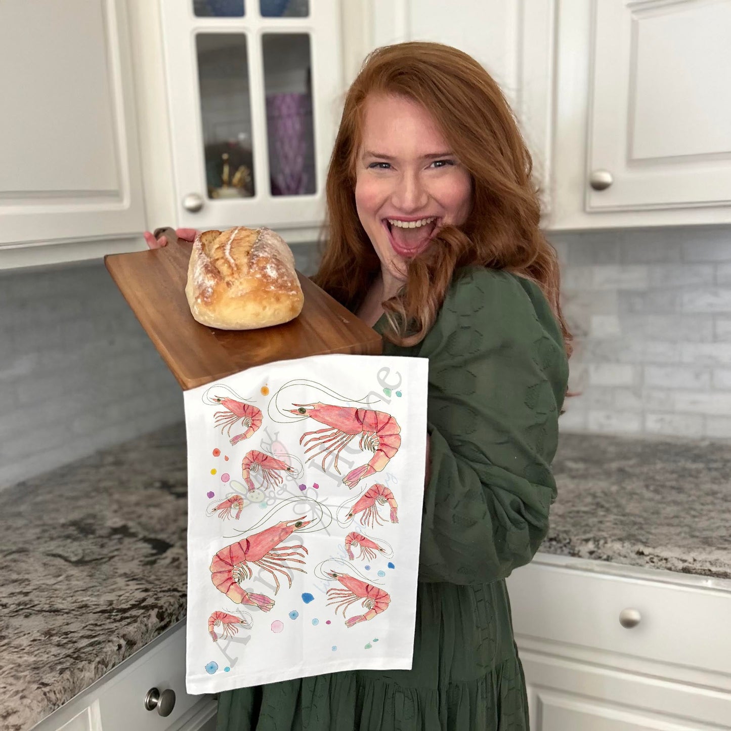 Shrimp Seafood Tea Towel – Coastal Kitchen Gift