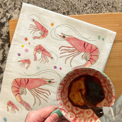 Shrimp Seafood Tea Towel – Coastal Kitchen Gift