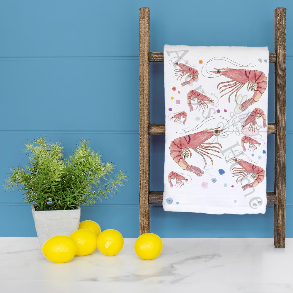 Shrimp Seafood Tea Towel – Coastal Kitchen Gift