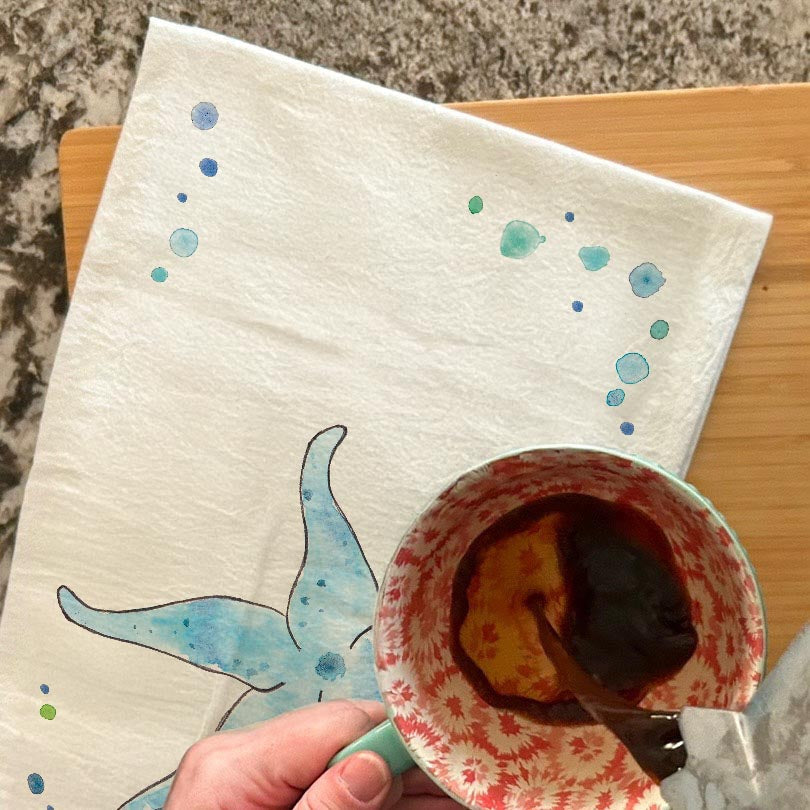 Starfish Tea Towel – Ocean Shell Collector Gift