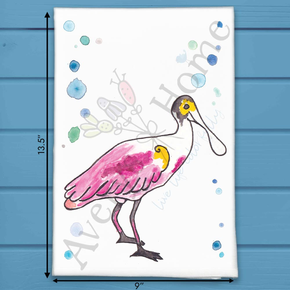 Roseate Spoonbill Tea Towel – Tropical Bird Gift