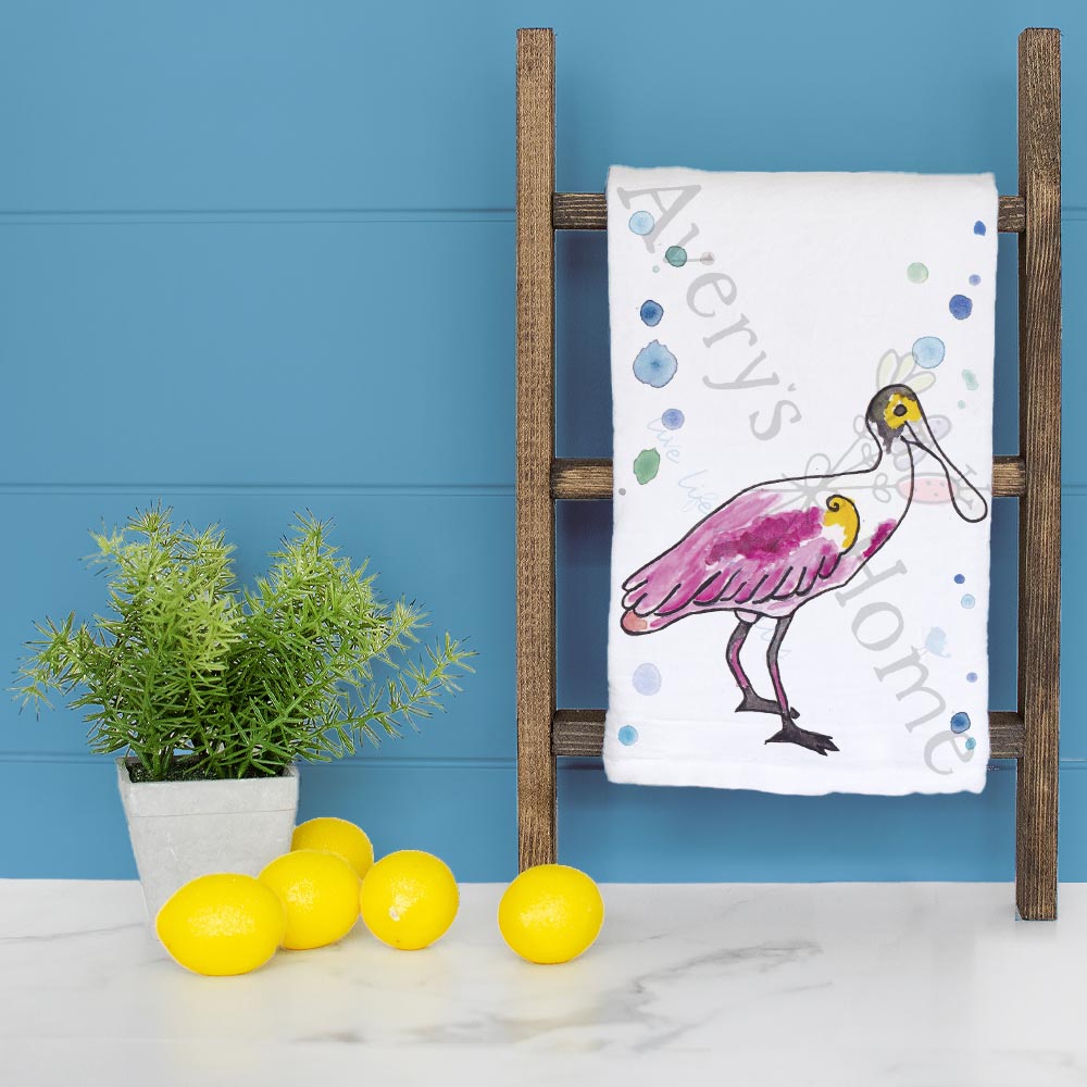 Roseate Spoonbill Tea Towel – Tropical Bird Gift