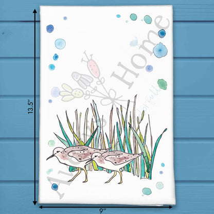 Sandpipers & Beach Grass Tea Towel – Shoreline Decor