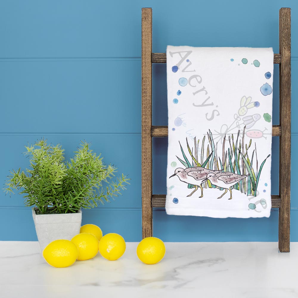 Sandpipers & Beach Grass Tea Towel – Shoreline Decor