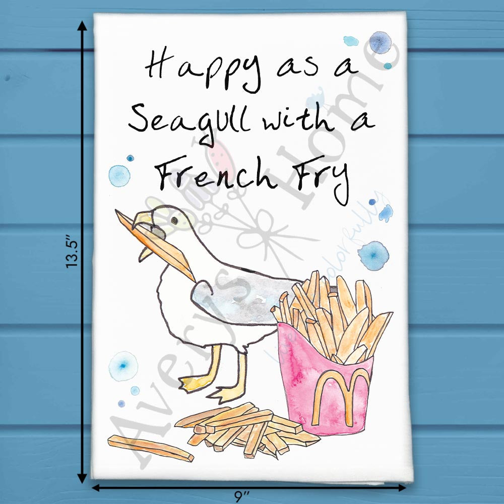Seagull French Fry Tea Towel – Funny Beach Quote
