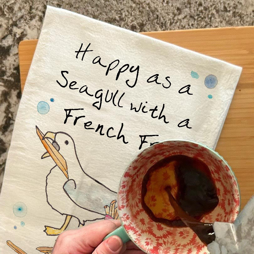 Seagull French Fry Tea Towel – Funny Beach Quote