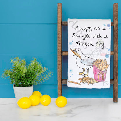Seagull French Fry Tea Towel – Funny Beach Quote