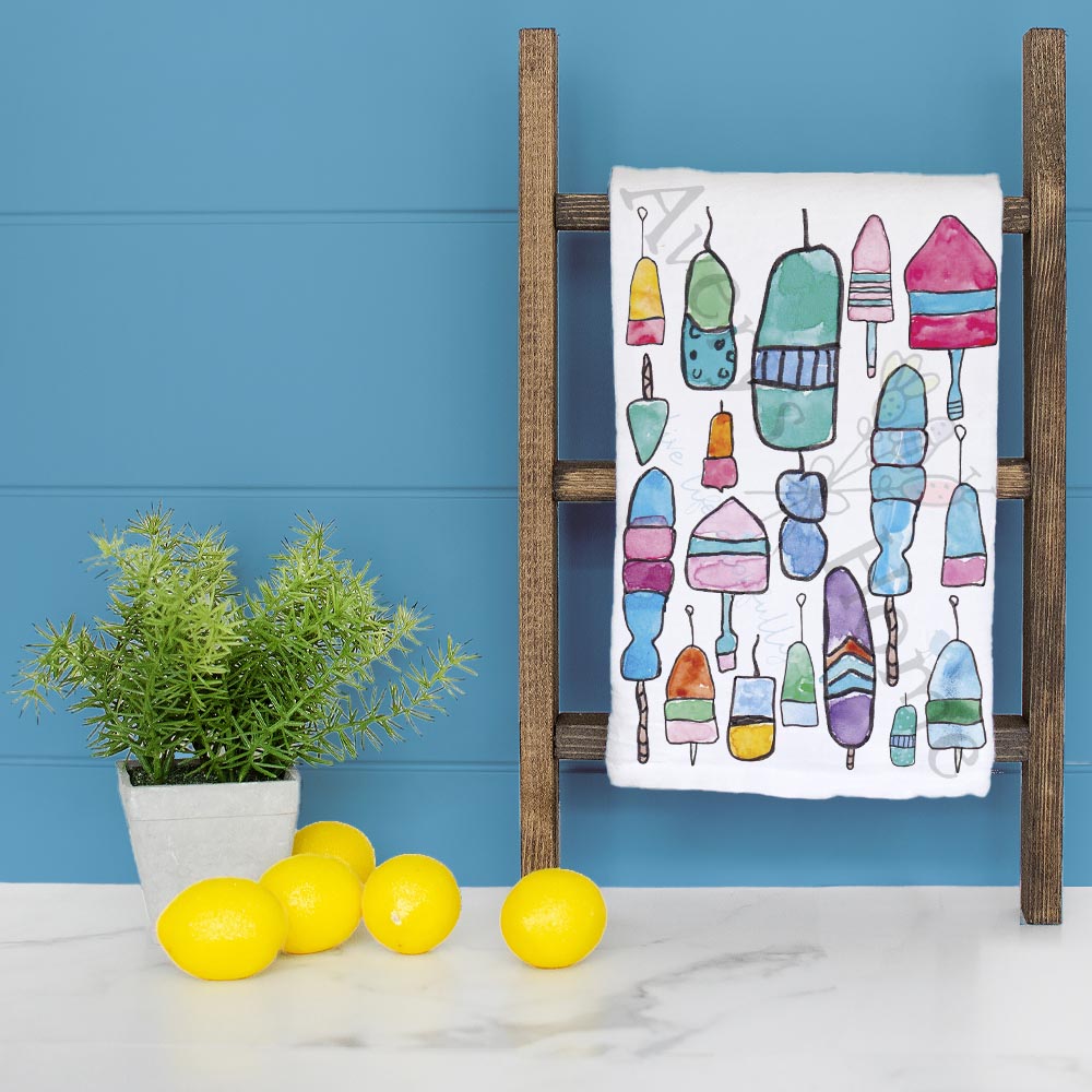 Lobster Buoy Tea Towel – Coastal Maine Decor