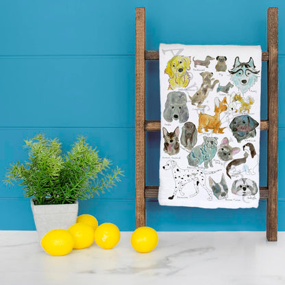 Dog Breeds Tea Towel – Illustrated Canine Gift