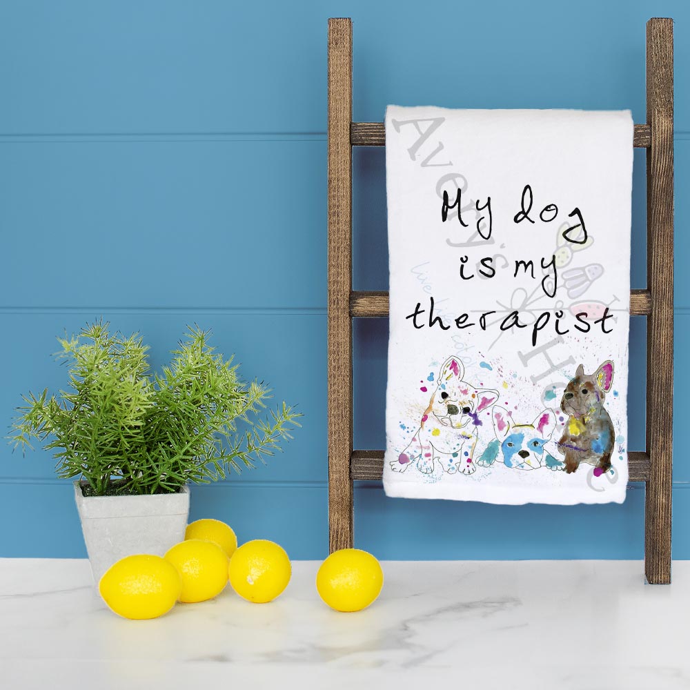 Dog Therapist Tea Towel – Funny Pet Mental Health Gift