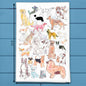 Dog Breeds Chart Tea Towel – Illustrated Kitchen Decor