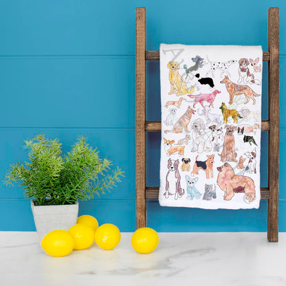 Dog Breeds Chart Tea Towel – Illustrated Kitchen Decor