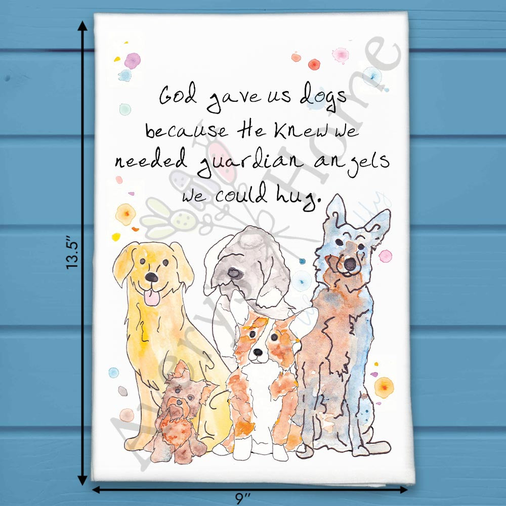 Guardian Angel Dog Tea Towel – Pet Memorial Gift