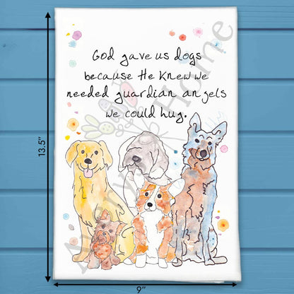 Guardian Angel Dog Tea Towel – Pet Memorial Gift