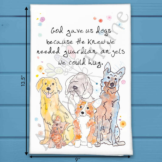 Guardian Angel Dog Tea Towel – Pet Memorial Gift