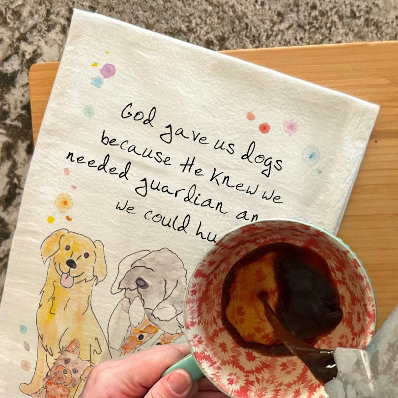 Guardian Angel Dog Tea Towel – Pet Memorial Gift