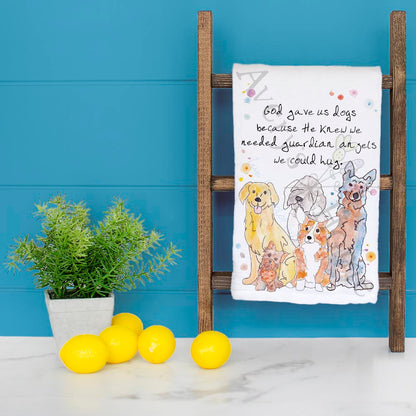 Guardian Angel Dog Tea Towel – Pet Memorial Gift