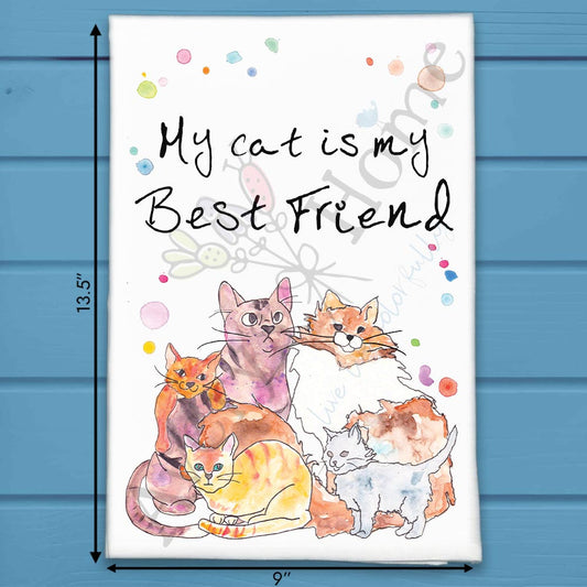 My Cat Best Friend Tea Towel – Whiskered Companion Gift