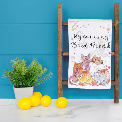 My Cat Best Friend Tea Towel – Whiskered Companion Gift