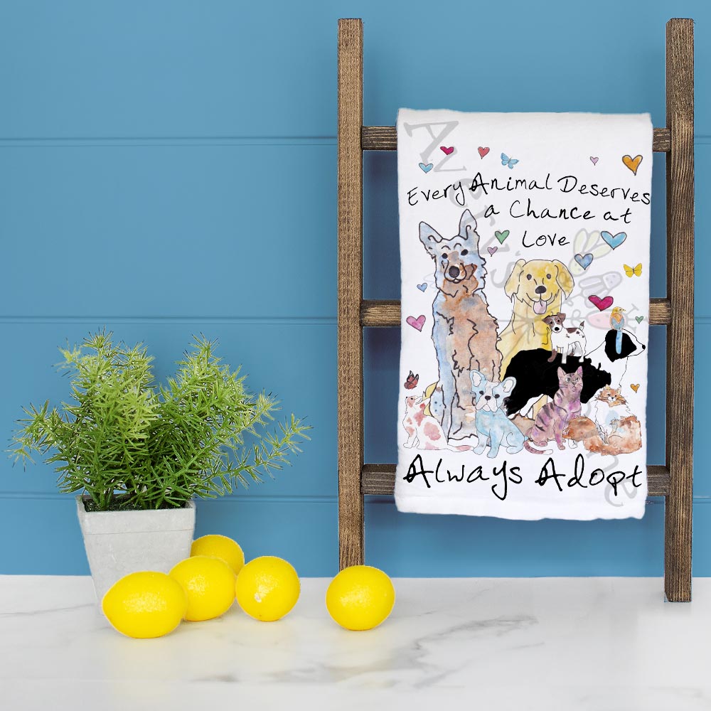 Adopt Don’t Shop Tea Towel – Rescue Pet Gift
