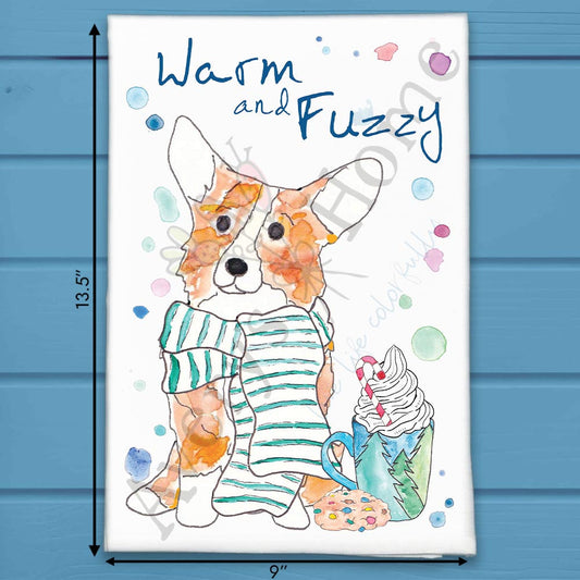 Winter Corgi Tea Towel – Cozy Holiday Dog Decor
