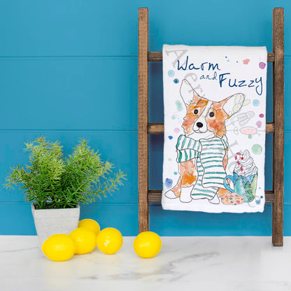 Winter Corgi Tea Towel – Cozy Holiday Dog Decor