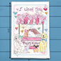 Valentine Dog Booth Tea Towel – Puppy Love Gift