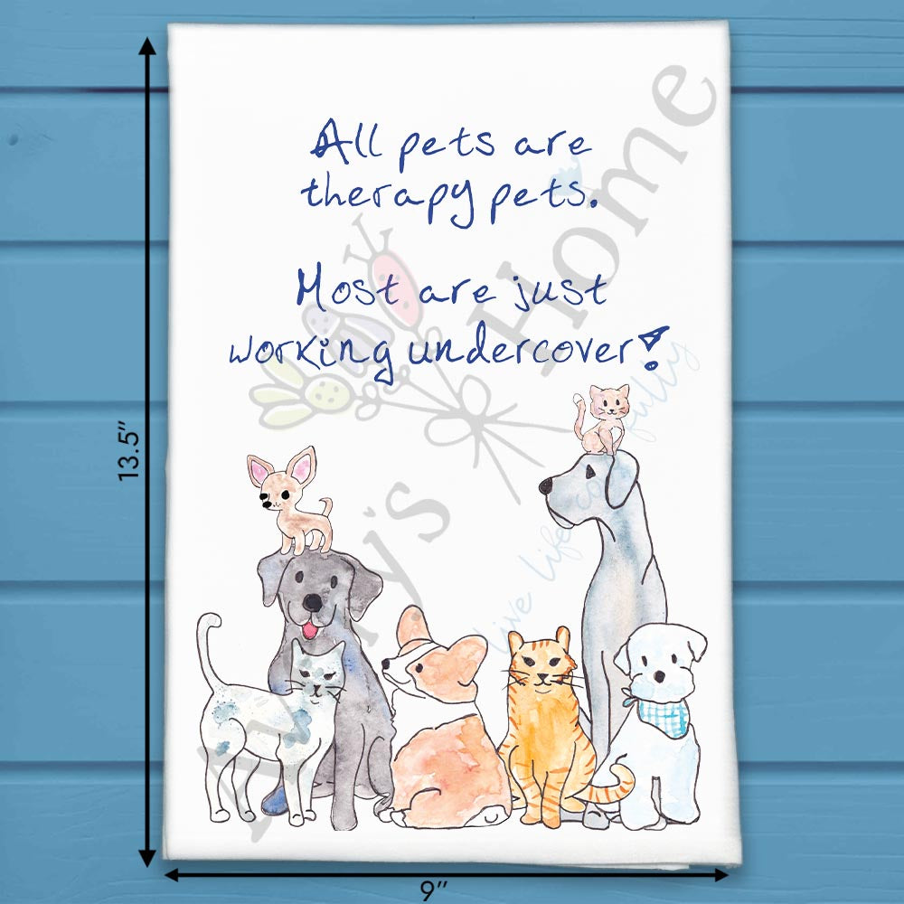 Pet Therapist Tea Towel – Funny Animal Lover Gift
