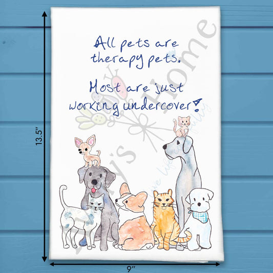 Pet Therapist Tea Towel – Funny Animal Lover Gift