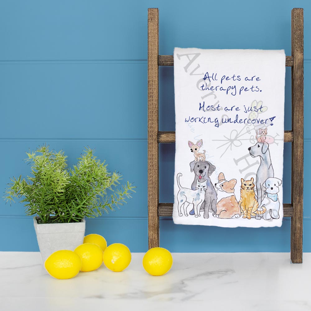 Pet Therapist Tea Towel – Funny Animal Lover Gift
